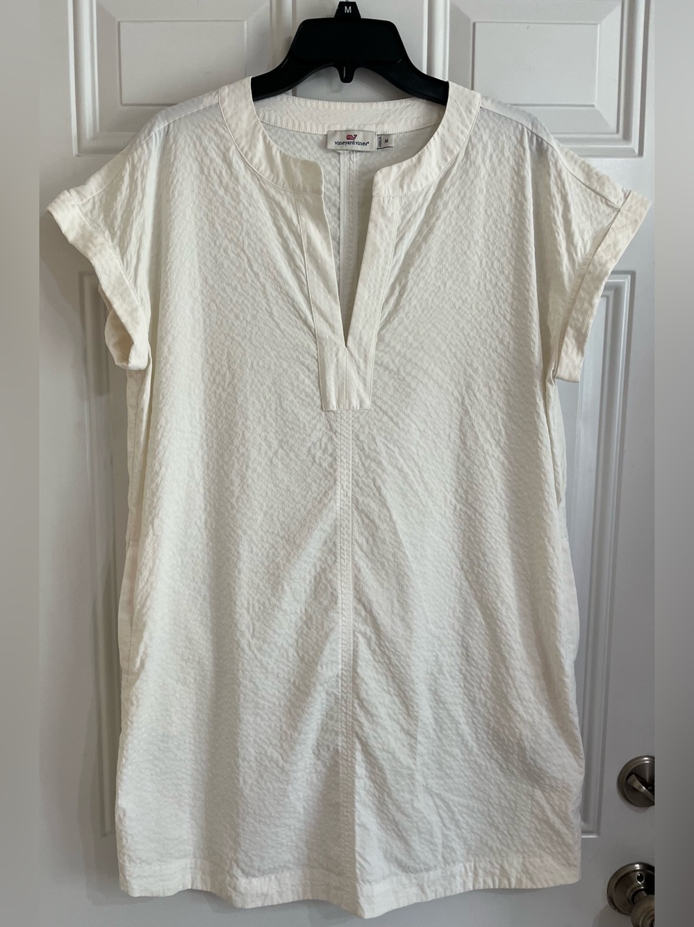 Vineyard Vines Women's M Wicking Seersucker Margo Shirt Dress White Beach Preppy